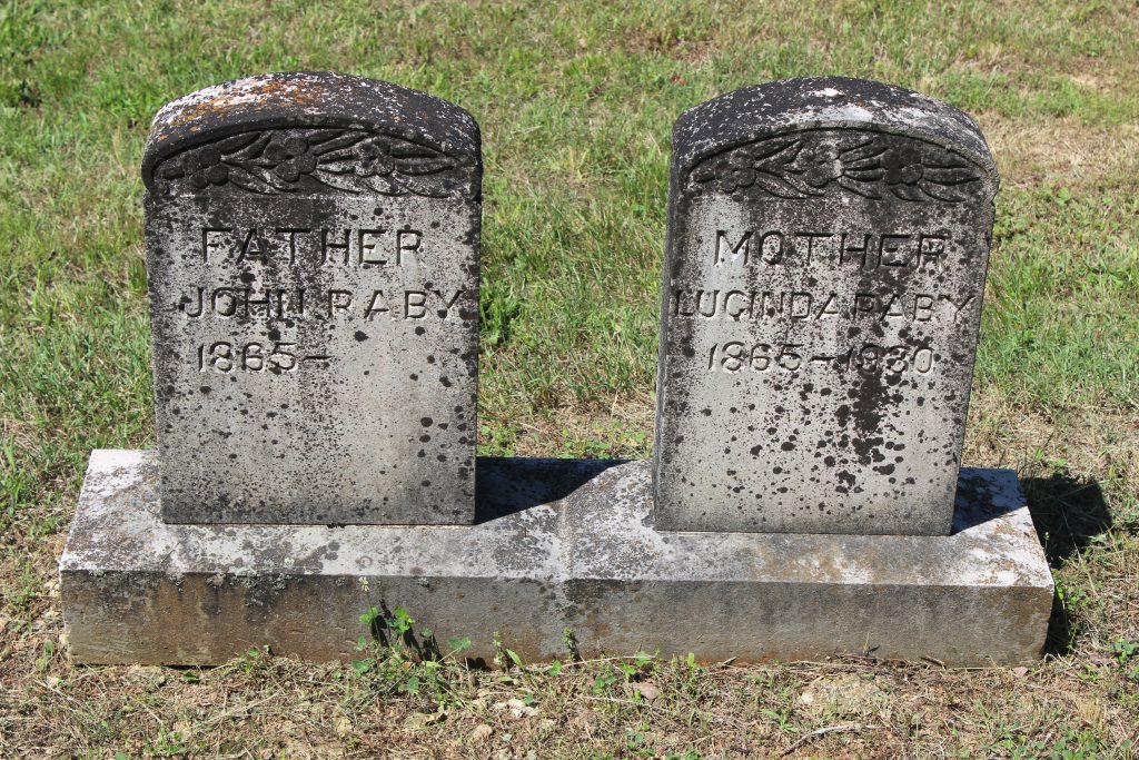 John & Lucinda Raby headstones